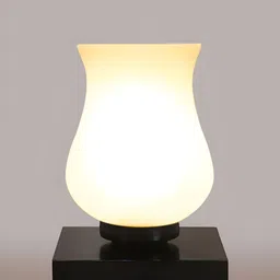 Aura White Wood Traditional Abstract Shaped Table Lamp image 3