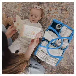 Babymoon Multifunctional Caddy Organiser Storage Mother Baby Diaper Bag Foldable - Blue image 4