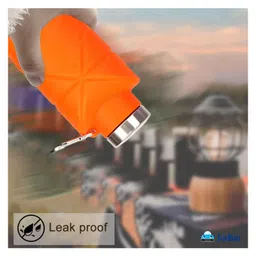 Bunie Stylish Collapsible Silicone Sipper Bottle with Wrist Strap  Pack of 1 Orange image 4