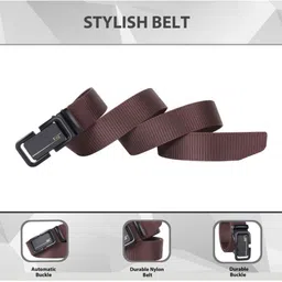 SHOPGLOBAL Men Set Of 2 Textured Belt With Slider Buckle image 2