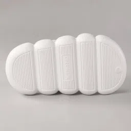 Cute Walk by Babyhug Back Strap Closure Clogs With Rainbow & Teddy Bear Applique - White image 5