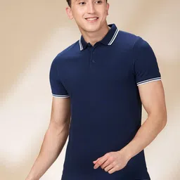 Being Human Men Solid Polo Collar Cotton Slim Fit T-shirt-picture-21