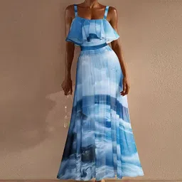 Plus Curvves Women Abstract Printed Shoulder Strap One Piece Siwmsuit With Cover Up-image-22