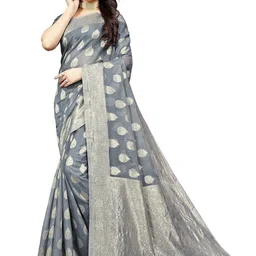 Florence Woven Design Zari Pure Cotton Banarasi Saree-picture-25