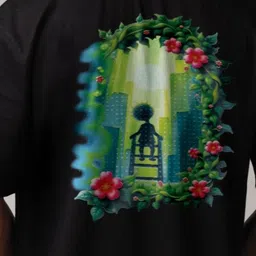 Mad Over Print Men BloomThrough Graphic Printed Oversized Cotton T-shirt image 3