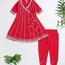 The Magic Wand Girls Angrakha Gotta Patti Kurta with Harem Pants-picture-53