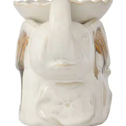 TAYHAA White & Brown Tranquil Elephant Ceramic Oil Diffuser image 4