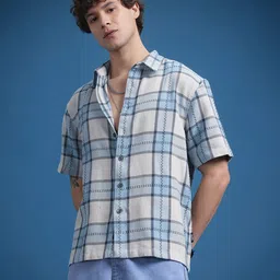 The Roadster Lifestyle Co. Comfort Checked Pure Cotton Oversized Casual Shirt-picture-37