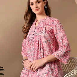 Dipani Women Floral Printed Mandarin Collar Top-picture-19