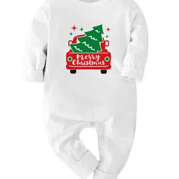 Zeezeezoo Kids Merry Christmas Car Tree Printed Cotton Romper image 2