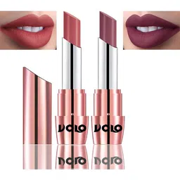 VOLO Set Of 2 Creme Matte Lipstick 3.5g Each - Plum 632-Light Peach 636 image 2