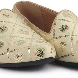 fausto Traditional Sequin Ethnic Juttis for Wedding|9 Colors|1-14UK Small Plus Sizes Mojaris For Men-picture-25