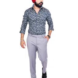 CHECKMARK CLOTHING Men Slim Fit Printed Casual Shirt image 4