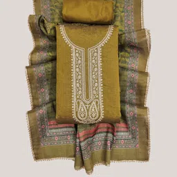 TAVAS Embroidered Sequinned Unstitched Dress Material image 4