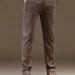 StyleCast Men Solid Flat-Front Chinos Trousers image 2