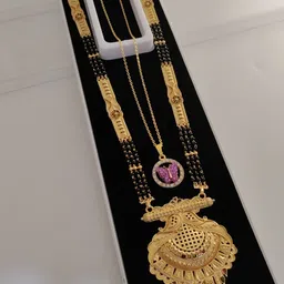V.K.PAYAL.JEWELLERY Women Gold Plated Artificial Beads Mangalsutra-picture-28