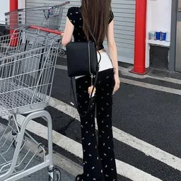 LULU & SKY Printed Round Neck Top With Trousers Co-Ords image 2