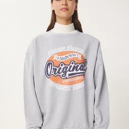 Happiness istanbul Women Graphic Printed Oversized Round Neck Long Sleeves Sweatshirt-picture-18