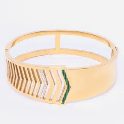 Scintillare By Sukkhi Stainless Steel Gold-Plated Crystals Studded Bangle-Style Bracelet image 5