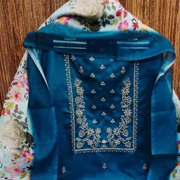 KALINI Embroidered Unstitched Dress Material image 2