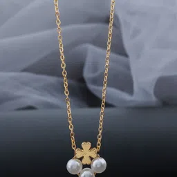 Birado Jewellery Set Of 2 Stainless Steel Gold-Plated Artificial Beaded Necklace image 3