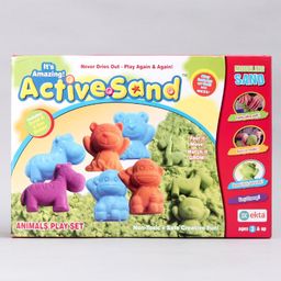 Ekta Toys Active Sand Set with Animal Moulds - Green-picture-23