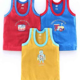 Zero Sleeveless Vest Multi Print Pack of 3 - Multicolor-picture-16