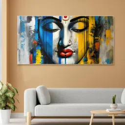 nestroots White Canvas Framed Radiant Serenity: Shiva's Essence Wall Painting(12X24 Inch)-picture-22
