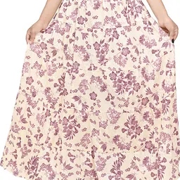 tvesa Women Floral Print Regular Black Skirt-picture-18