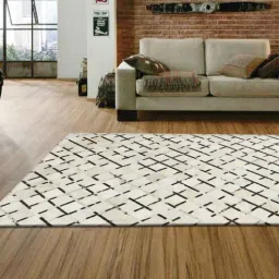 dazzhome Beige & Black Hair On Leather Stripes Hand Woven 8ftX10ft Carpet-picture-12