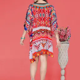 Exotic India Women Art Silk Stone work Short Kaftan Dress image 2