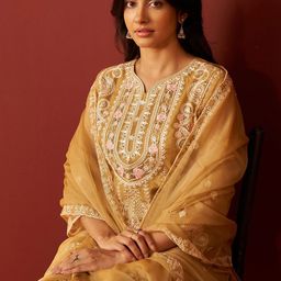 Indo Era Women Ethnic Motifs Embroidered Kurta with Pyjama & Dupatta-picture-14