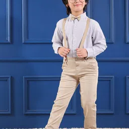 Mark & Mia Boys Striped Long Sleeves Shirt With Trousers & Suspender-picture-31