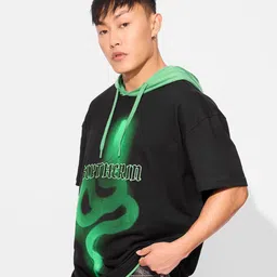 The Souled Store Men Printed Hooded T-shirt image 3