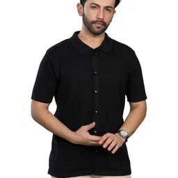 PURE KNITS Spread Collar Cotton Casual Shirt-image-62