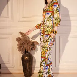 VALBONE Printed Shirt Collar Shirt & Trousers Co-Ords Set image 5