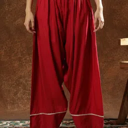 Anouk V-Neck Straight Kurta With Patiala & Dupatta image 3