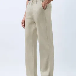 The Souled Store Men Smart Straight Fit Chinos Trousers-picture-36