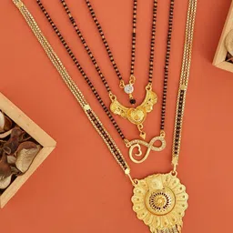 Bhanu diam Gold-Plated Brass Mangalsutra-picture-31