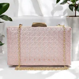 CRUSSET Textured Box Clutch With Shoulder Strap-picture-12