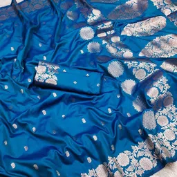 RATNAVALI Ethnic Motifs Zari Art Silk Handloom Banarasi Saree image 1