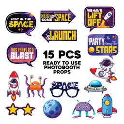 Zyozi Space Photo Booth Props Set - Pack of 15 image 2