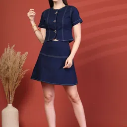 plusS Round Neck Cotton Top With Skirt Co-Ords-image-0