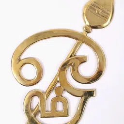 Exotic India Yellow Karttikeya Vel With Tamil Om Brass Wall Decor-picture-30
