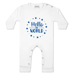 Arvesa Kids-Unisex White Cotton Rompers-picture-11