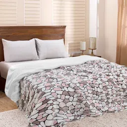 Myntra Elegant Homes Brown Abstract Mild Winter 500 GSM Woollen Double Bed Comforter-picture-57