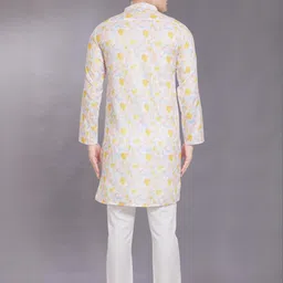 PulseIQ Men Printed Thread Work Kurta image 2