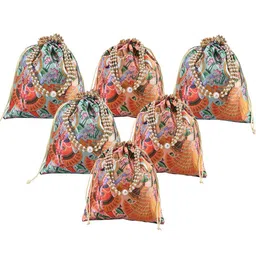 Kuber Industries 6 Pcs Potli Bag For Women & Girls Printed Potli Clutch-image-58