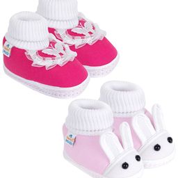 NESKA MODA Girls Pair Of 2 Cotton Booties-picture-40