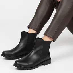 FRANINO PARIS Women Textured Block Heeled Chelsea Boots-image-38